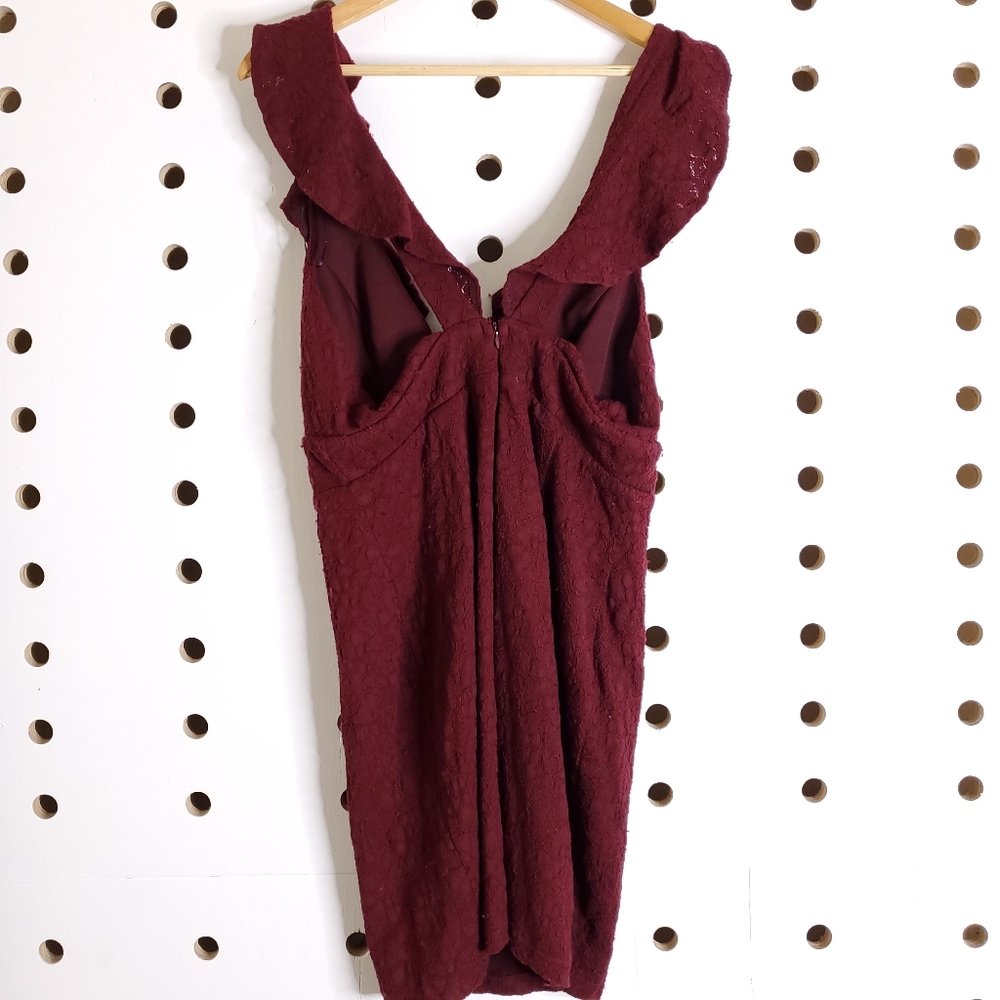 Lulu's Ruffle Neck Lace Midi Dress - Picture 3 of 4